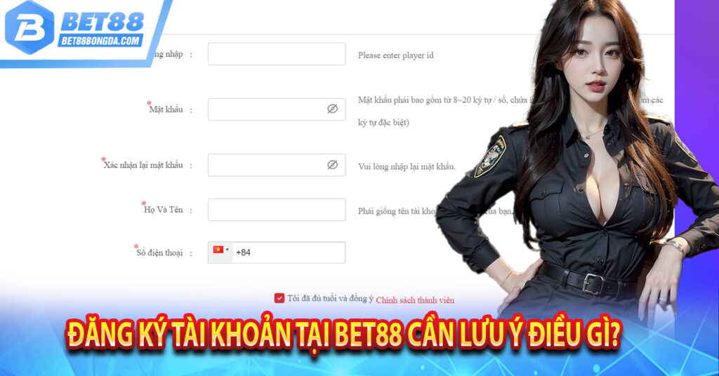 Hướng Dẫn Đăng Ký BET88 Tặng Cược Miễn Phí Đăng ký tài khoản tại Bet88 cần lưu ý điều gì?